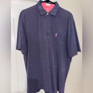 johnnie-O
Men's Striped Polo Shirt - Navy/Purple and Pink